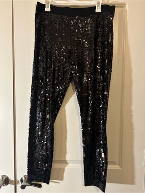 Express Black Sequin High-Rise Leggings